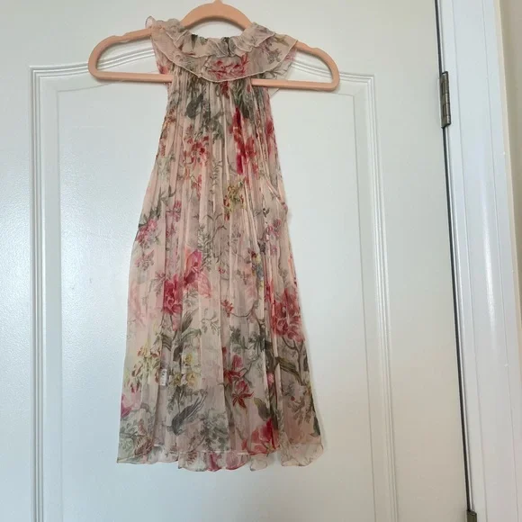 Zimmermann 100% Silk Mercer Cream Floral Blouse Size 1 - Picture 3 of 4